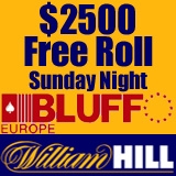 Bluff Europe schedules a $2,500 Free Roll on Sunday Night.