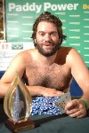 John Young winner of the The Paddy Power World Strip Poker Championship in Cafe Royal London. REUTERS/JASON ALDEN/NEWSCAST